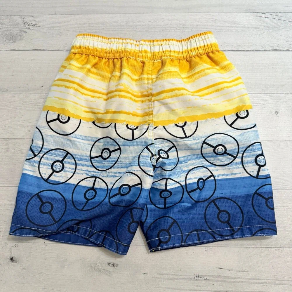 Pokemon kids‎ swim shorts yellow blue youth small